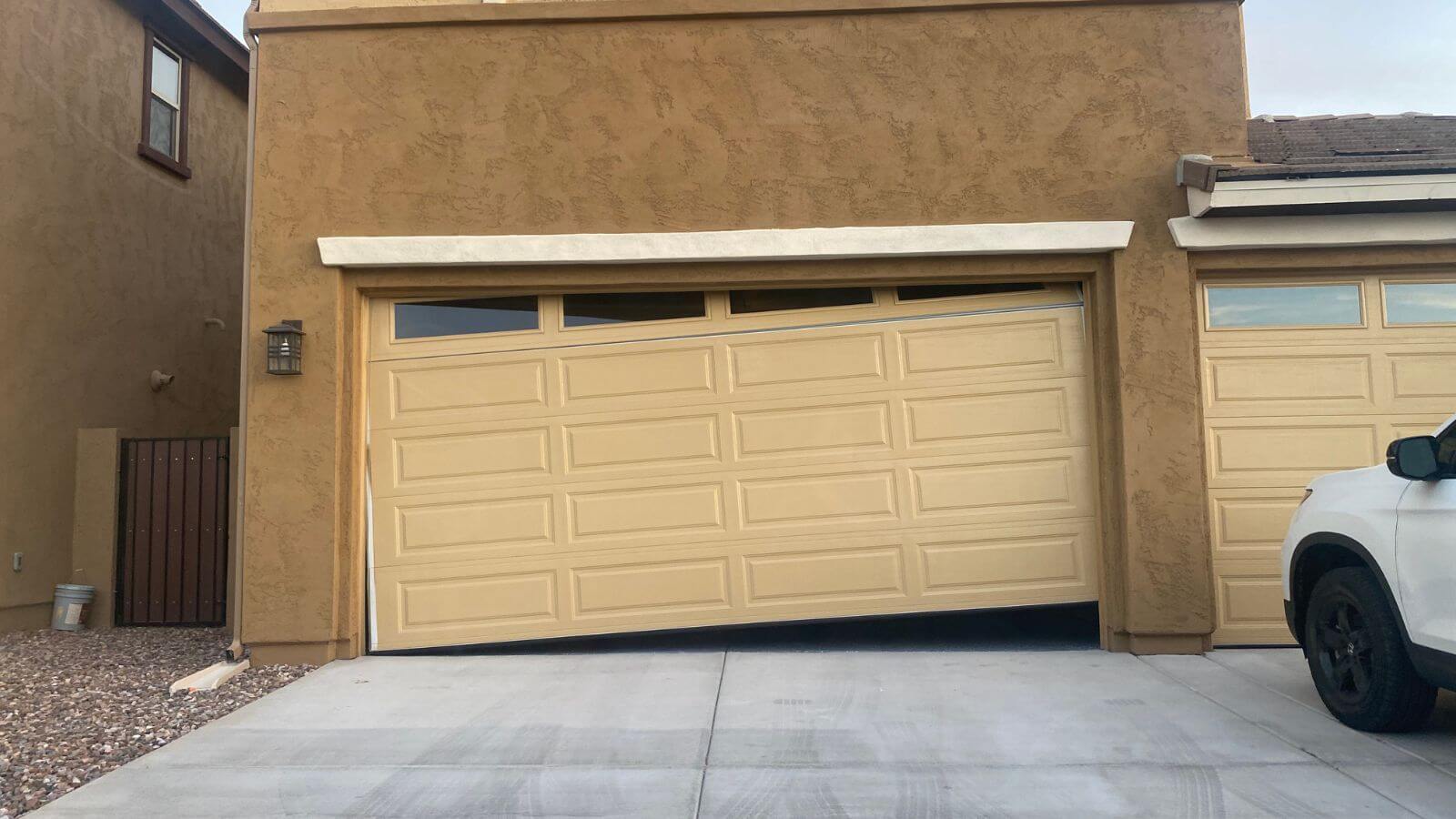 the garage door is off track