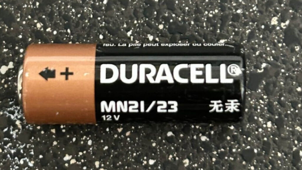 dead battery from a garage door remote Duracell